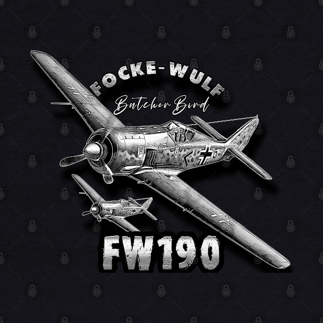 Focke-Wulf Flugzeugbau Fw 190 WW2 German Fighter Aircraft by aeroloversclothing